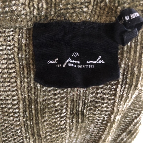 (UO) Out From Under Green Ribbed Cropped Sweater - Picture 7 of 8